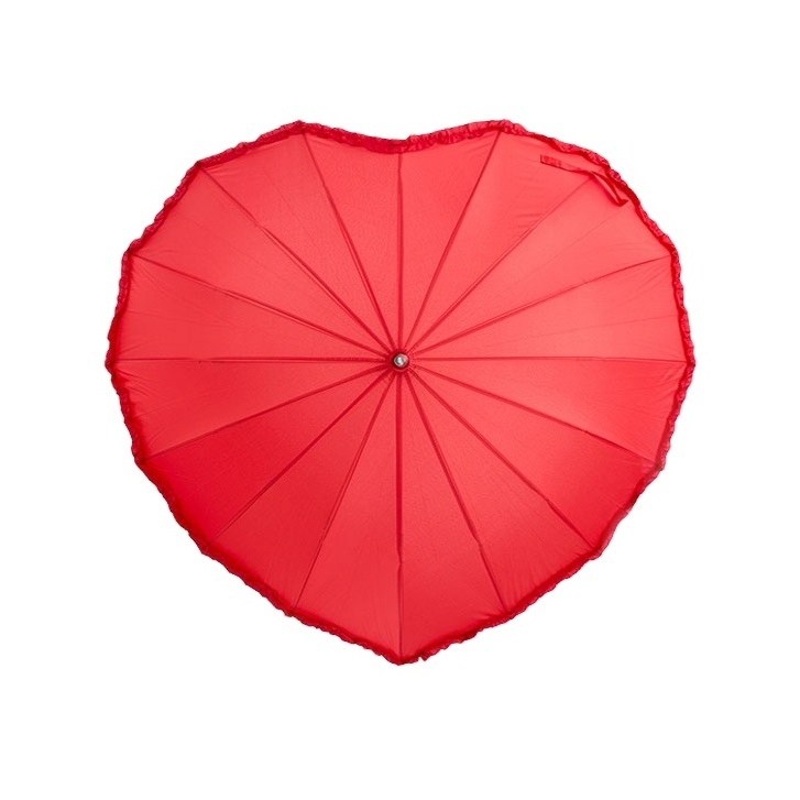 Special High Quality Heart Shape New Design Umbrella Red Lover Manual Open Umbrella