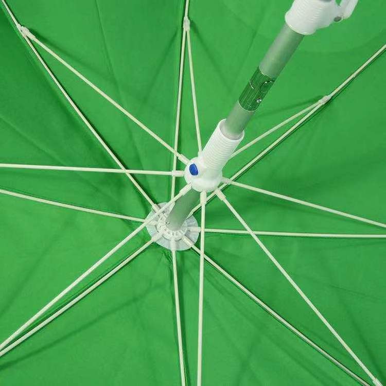 Outdoor Sun Protection Promotional Parasol 2m*8K Heavy Duty Tilt Beach Umbrella With Sand Screw