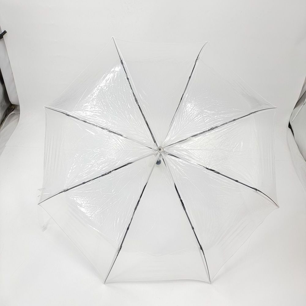 TPU transparent see through clear 3 folding Umbrella full automatic