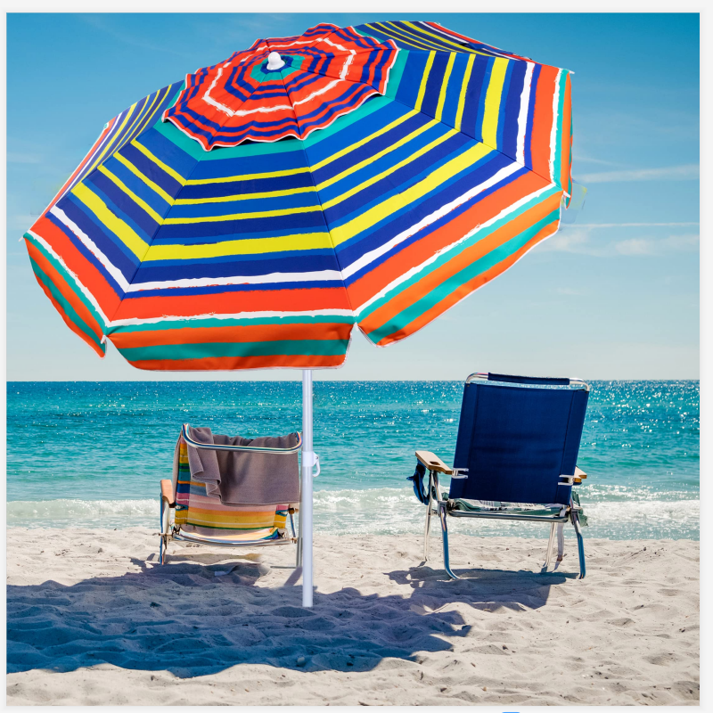 Factory direct 6.5 ft Outdoor Patio Beach Umbrella Sun Shelter with Tilt Air Vent Carry Bag