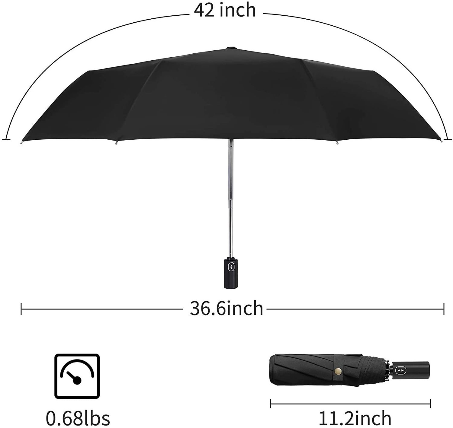 Compact Travel Umbrella Windproof Automatic Folding Umbrellas For Rain