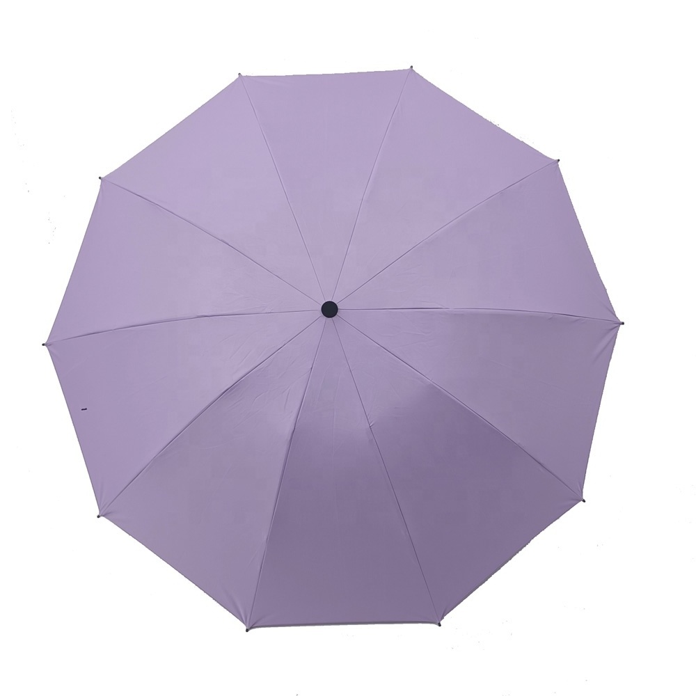 2023 New arrival 21 inch 3 fold Nano Technology Waterproof  Lotus Leaf  Effect UV Protect Automatic Reverse Travel  Umbrella