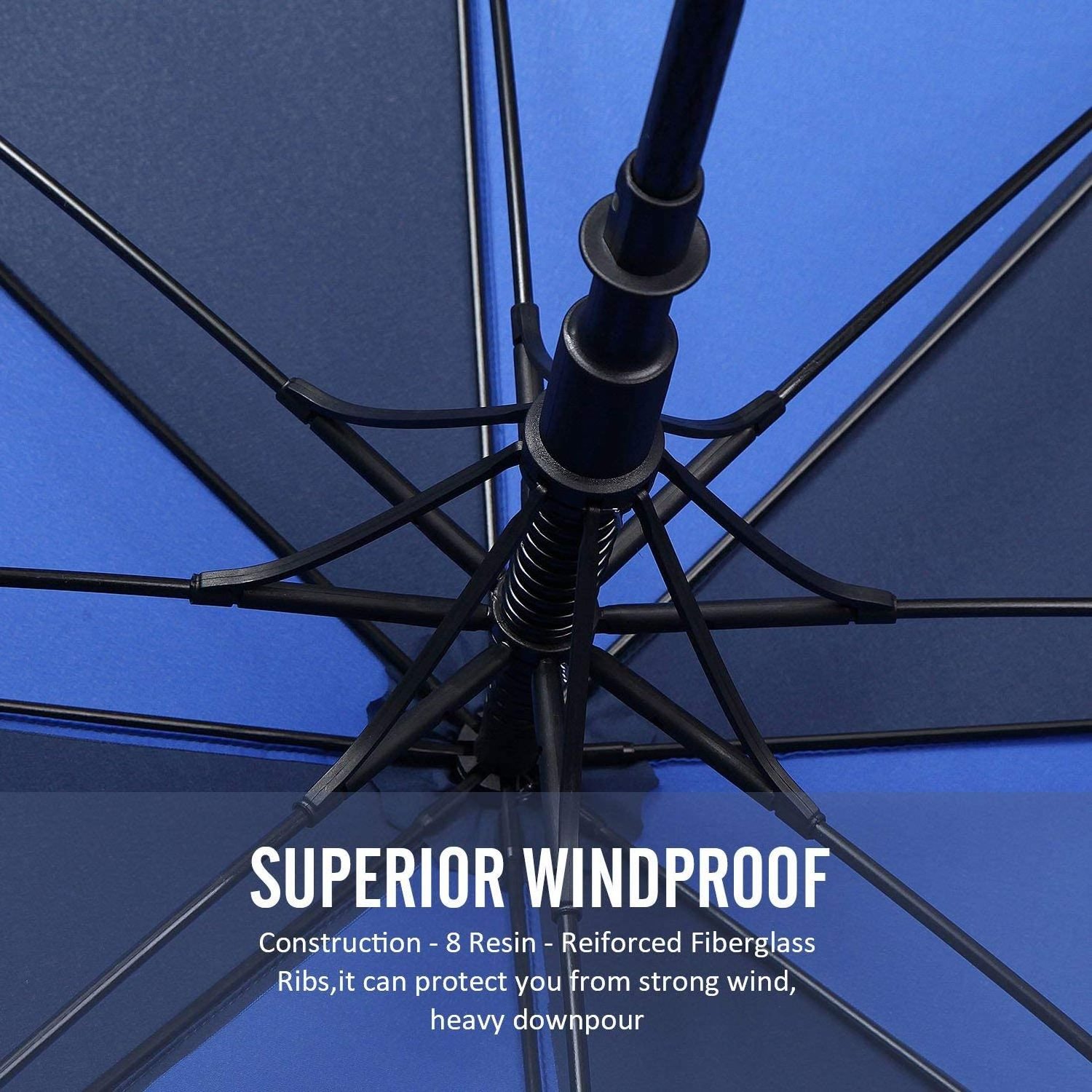 68/62/58 Inch Large Oversize Double Canopy Vented Automatic Open Stick Umbrellas for Men and Women Golf Umbrella