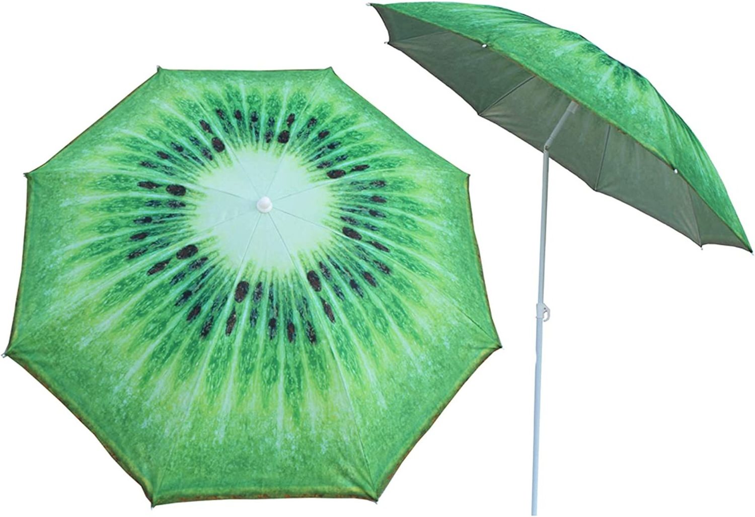 IdealRain Wholesale outdoor cheap fruit beach umbrella Summer Kiwi, 71 x 62 inches Green Fruit Beach/Patio Umbrella