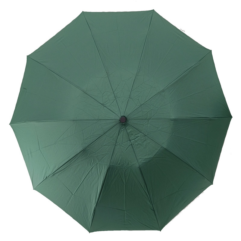 Green Reverse Umbrella Foldable 3-Folding Waterproof Windproof Automatic Custom Color Rain Umbrella