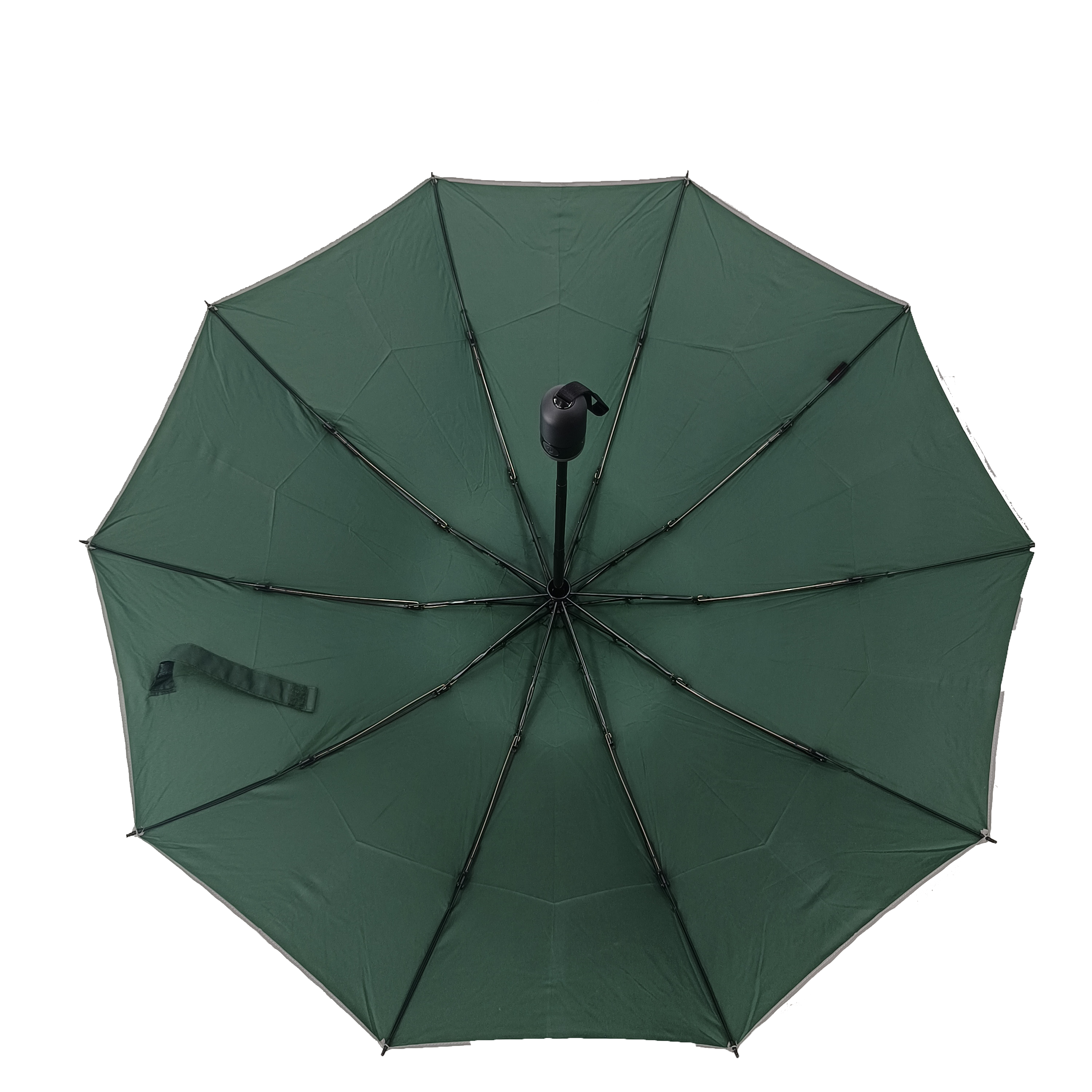 Green Reverse Umbrella Foldable 3-Folding Waterproof Windproof Automatic Custom Color Rain Umbrella