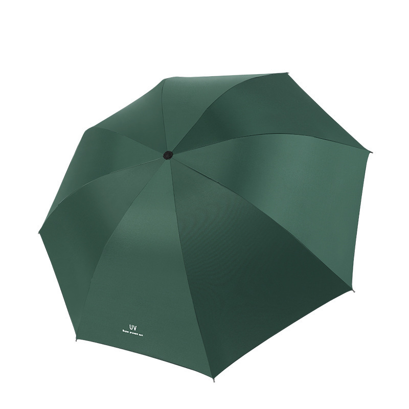 Customized Pattern Black UV Coated Customized Color Logo Easy To Carry 3 Folding Umbrella Personal Umbrella