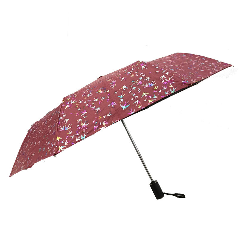 Umbrella factory outdoor custom logo wholesale raincoats Three Folding 8K Umbrellas Portable Plaid Umbrella