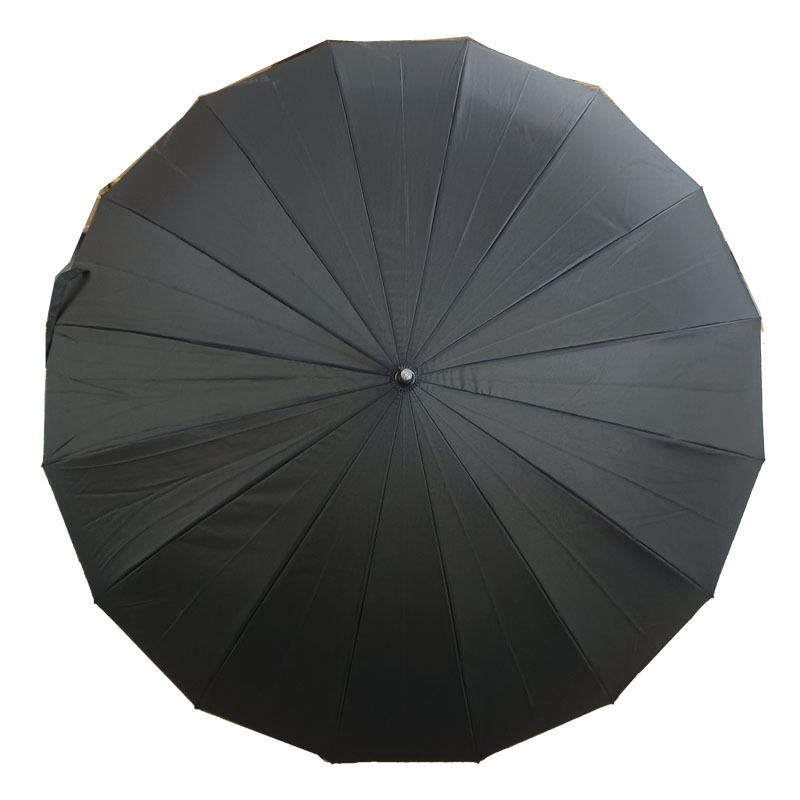 High Quality 16 Ribs Automatic Open Full Plain Color Big Size Windproof Straight Umbrella