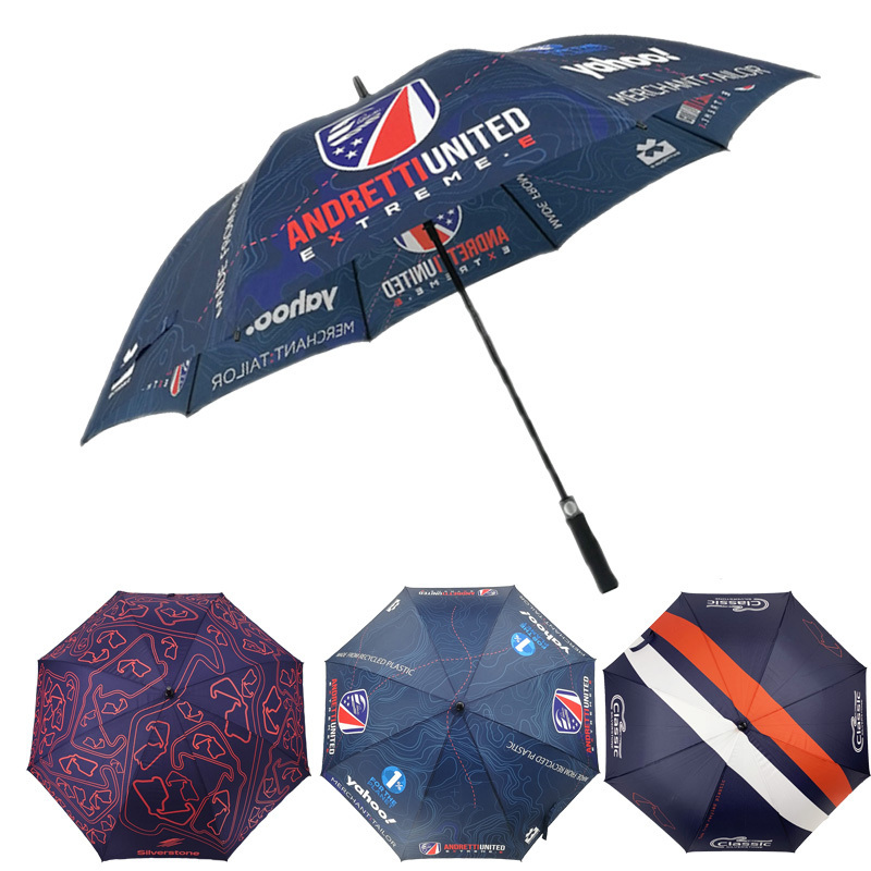 2023 Outdoor auto opening large rain umbrella Golf Umbrella with Recycled PET Fabric