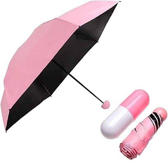 2023 Hot Selling Summer Sun-protection Easy To Carry Sun And Rain Umbrella UV Coated Mini Capsule 5 Folding Umbrella