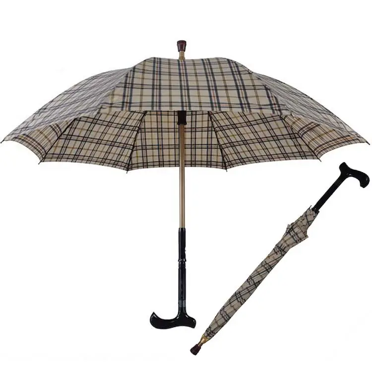 High Quality Business Gentleman Suitable For Old Man Cane Umbrella Sunscreen Straight Umbrella