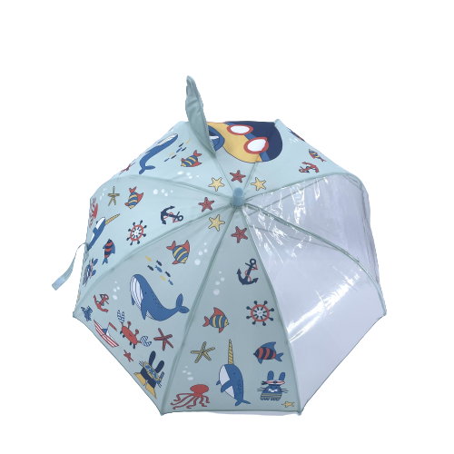 Cute Cartoon Umbrella Kids Animation Creative marine-themed ear designed Kids Umbrella For Children Boys Girls