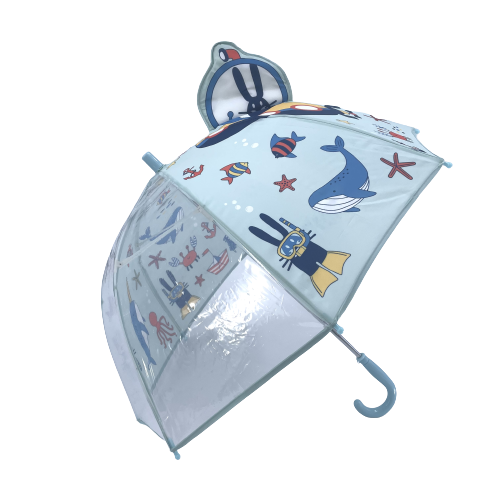 Cute Cartoon Umbrella Kids Animation Creative marine-themed ear designed Kids Umbrella For Children Boys Girls