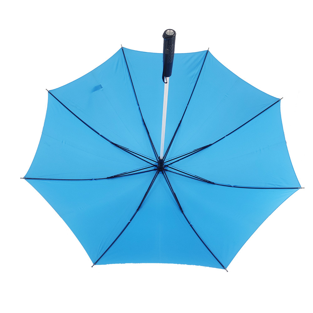 Rain Umbrella Straight Flashlight Advertise Custom logo Creative LED Light Umbrella