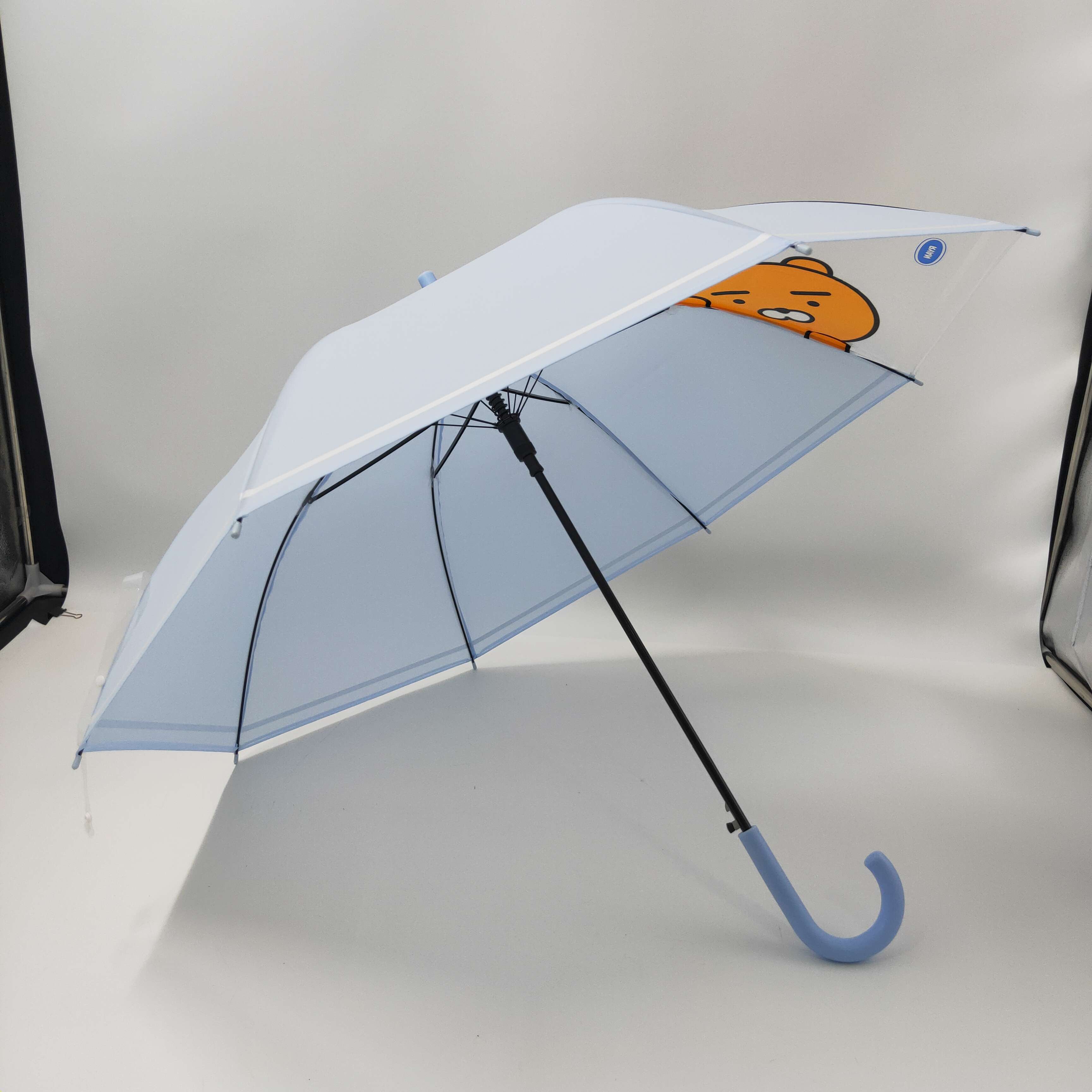 China Customized Wholesale Top Quality  Cheap Kids Cartoon Rain Straight Umbrella for plastic handle