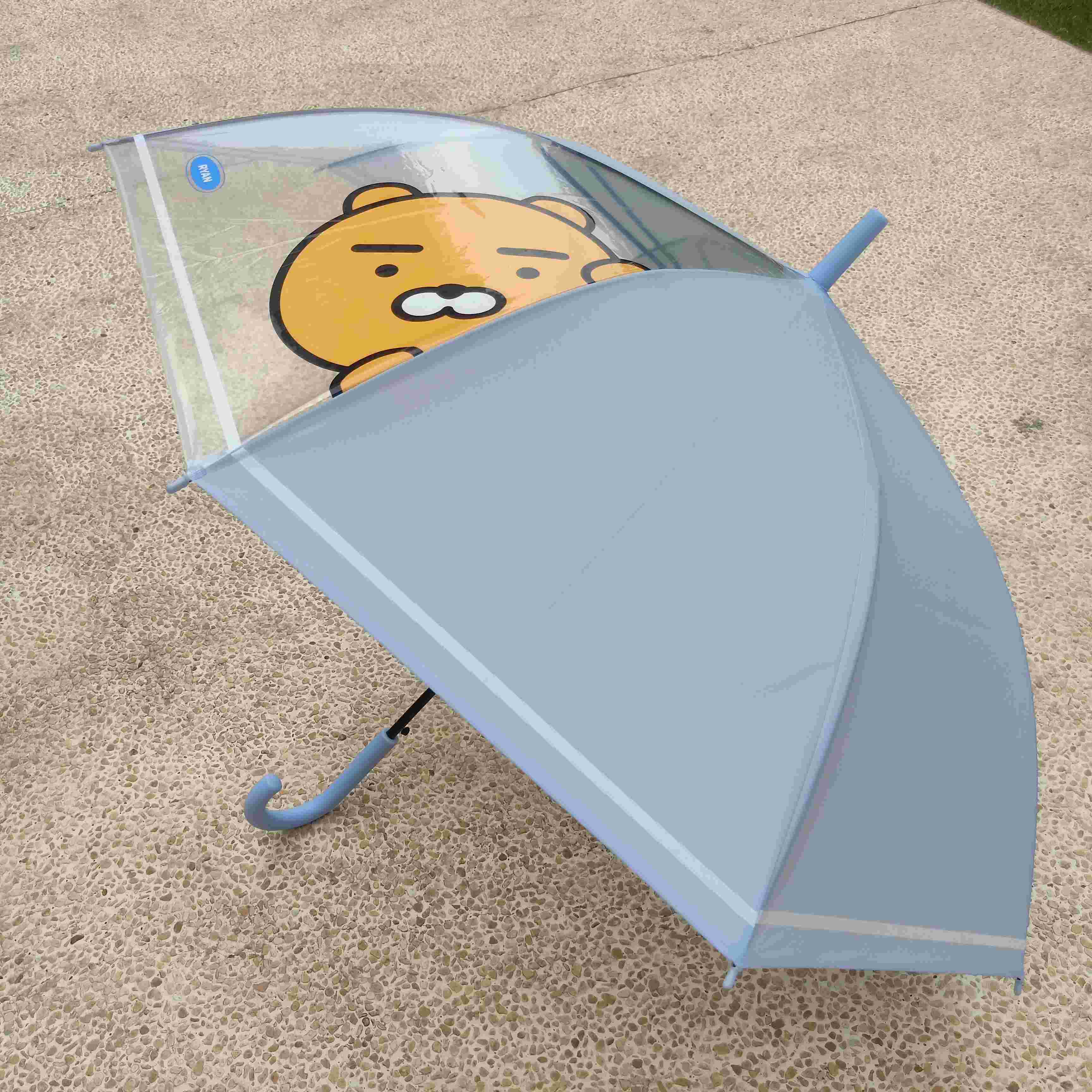 China Customized Wholesale Top Quality  Cheap Kids Cartoon Rain Straight Umbrella for plastic handle