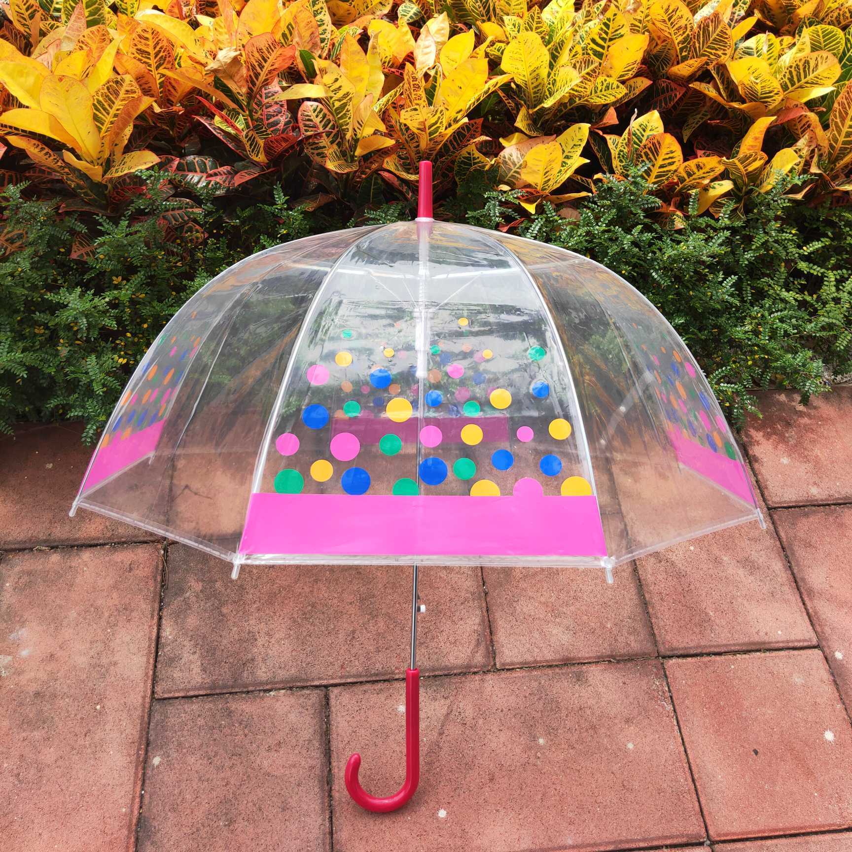 Hot sale popular Apollo umbrella POE clear transparent umbrella  shape plastic umbrella for Pattern print