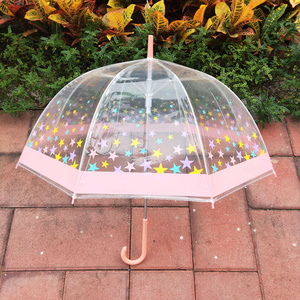 Hot sale popular Apollo umbrella POE clear transparent umbrella  shape plastic umbrella for Pattern print