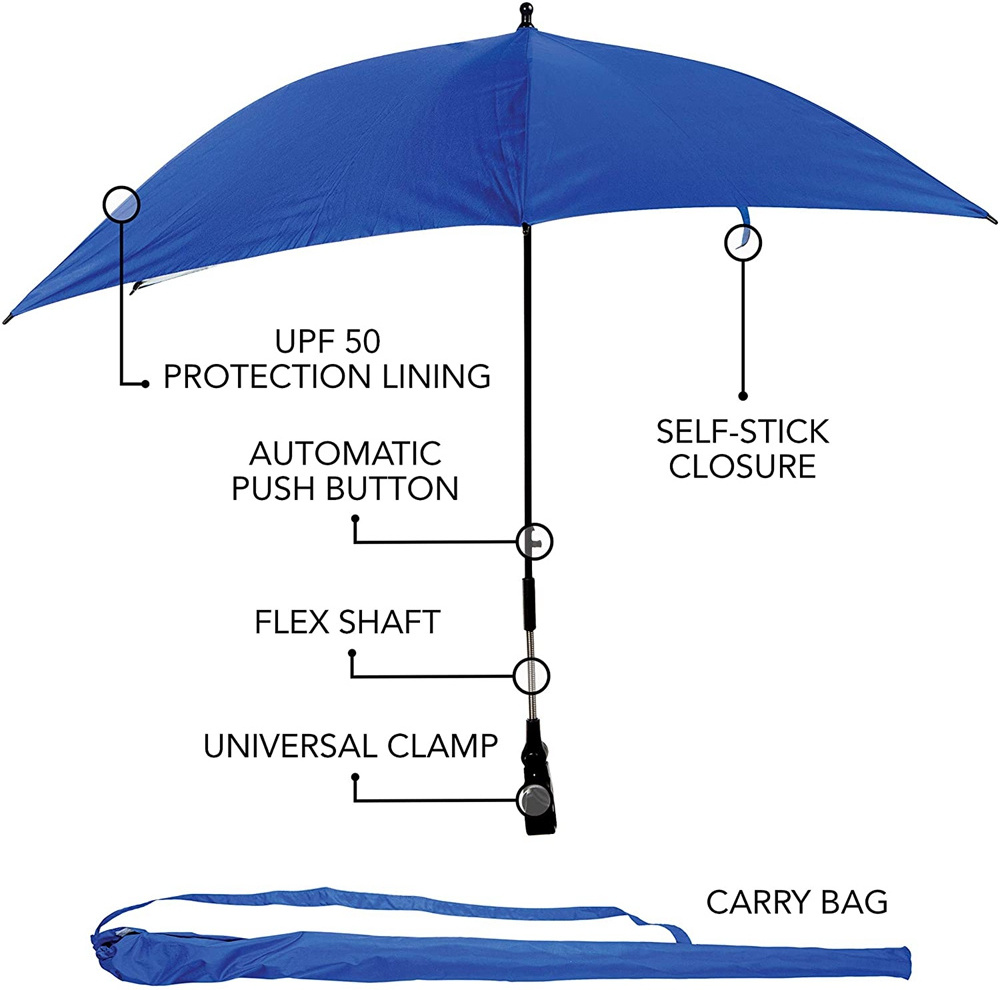 New Durable Seat Umbrella Adjustable Height Strong Walking Umbrella clip adult Parapluie Anti Uv umbrella with carry case