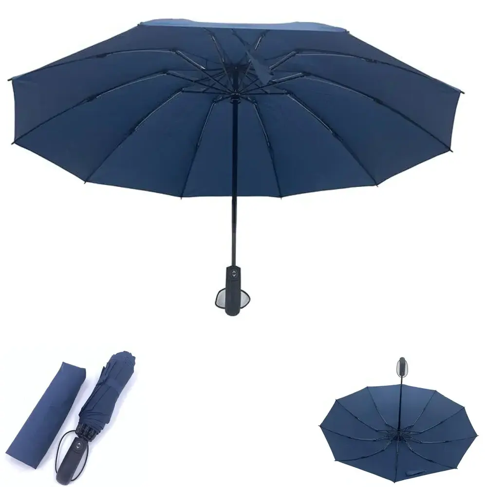 Hot sale high quality umbrella windproof 3 fold umbrella with reverse inverted frame umbrella