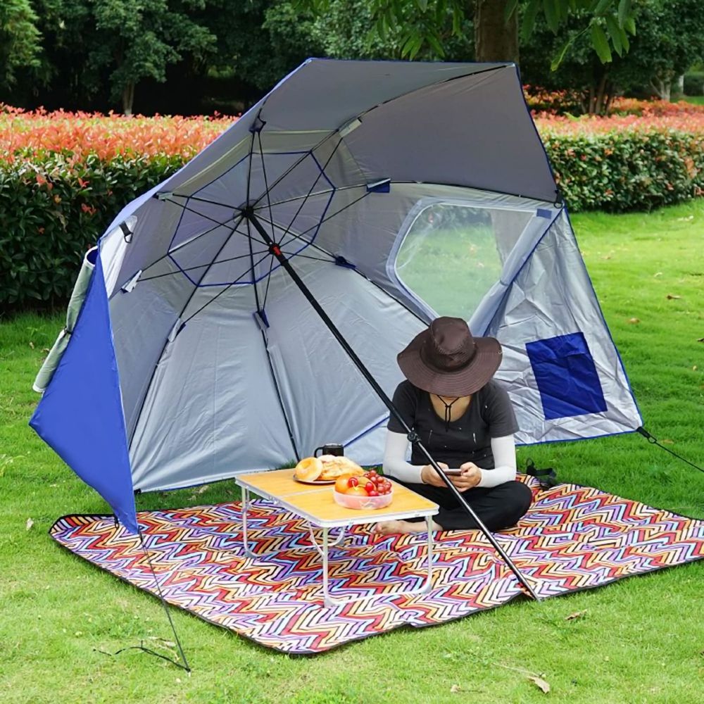 big garden pool umbrella outdoor 2.4m Folding Beach Umbrella Tent, Waterproof Sun Protection Outdoor Camping Fishing Umbrella