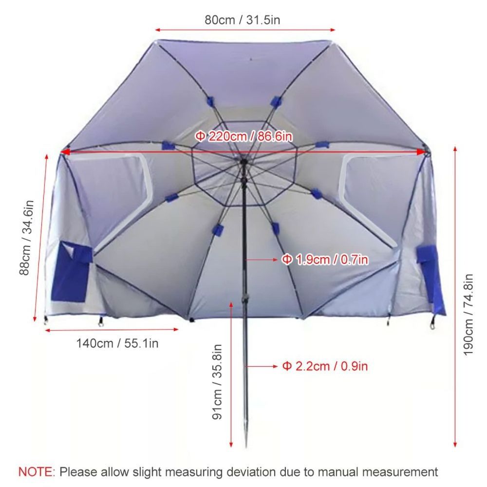 big garden pool umbrella outdoor 2.4m Folding Beach Umbrella Tent, Waterproof Sun Protection Outdoor Camping Fishing Umbrella