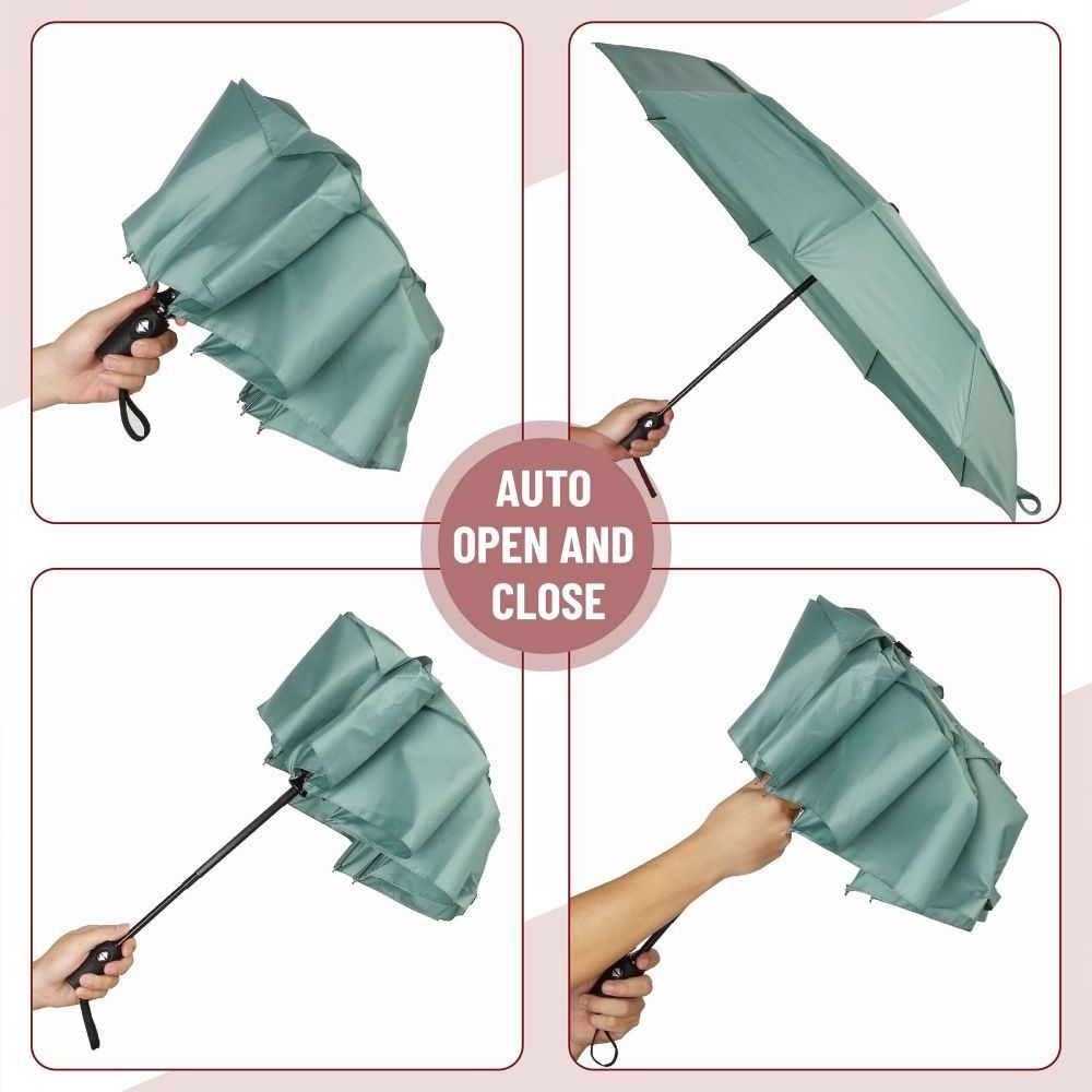 Rain Windproof Portable Red Umbrella Strong Windproof Full Automatic Auto Close Fold Umbrella For The Rain