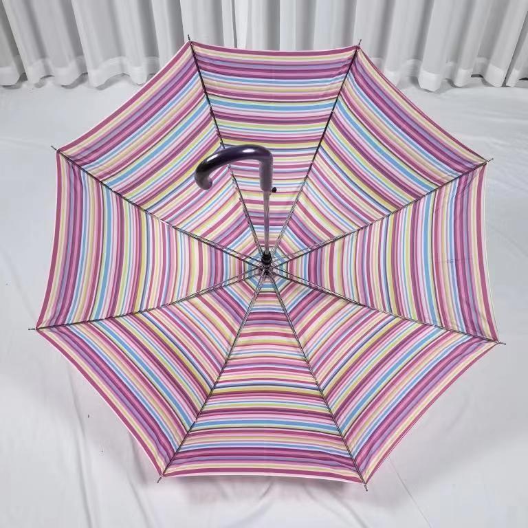 Bohemian Style Indian Straight Long Pongee Umbrella Classic Design for Adults Travel-friendly Semi-Automatic Hanging Function