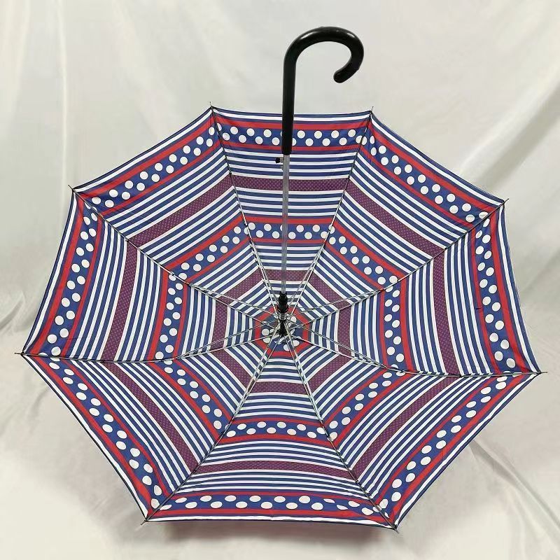 Indian Style Bohemian Pongee Straight Long Wedding Umbrella Classic Design Adult Travel Semi-Automatic Control Hanging Function