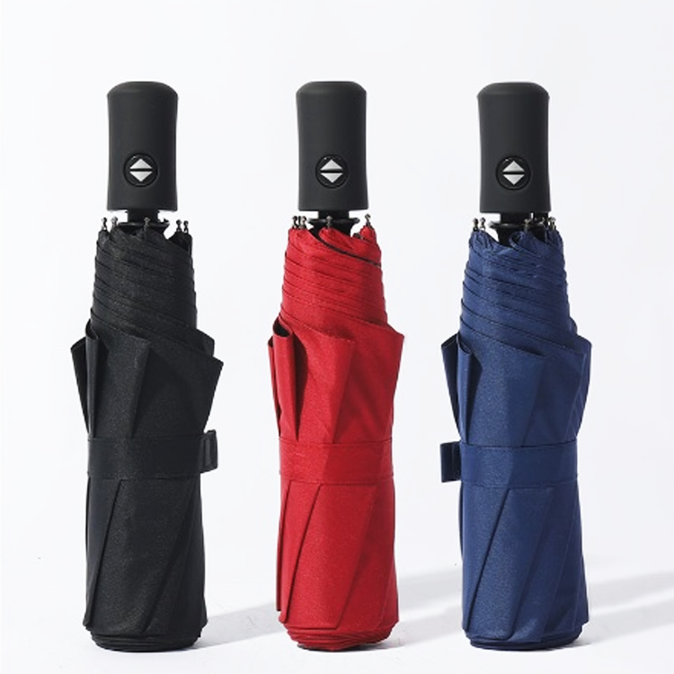 Automatic umbrella foldable Custom logo Cheap price promotional windproof for 3 fold umbrella