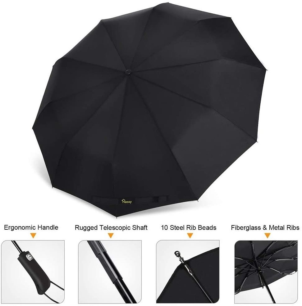 210T Super Waterproof Fabric Windproof Customize Auto Open Close Foldable Travel Gift Umbrella For Sale With Portable Bag  OEM