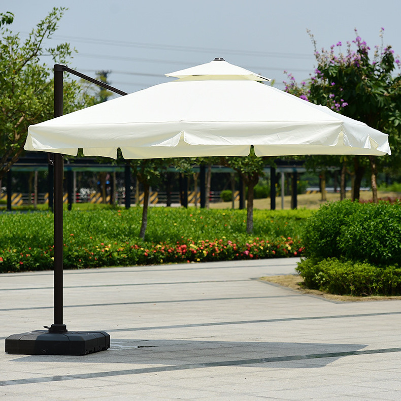 3.5x3.5 meter double vent square shape garden umbrella outdoor parasol commercial parasol patio umbrellas