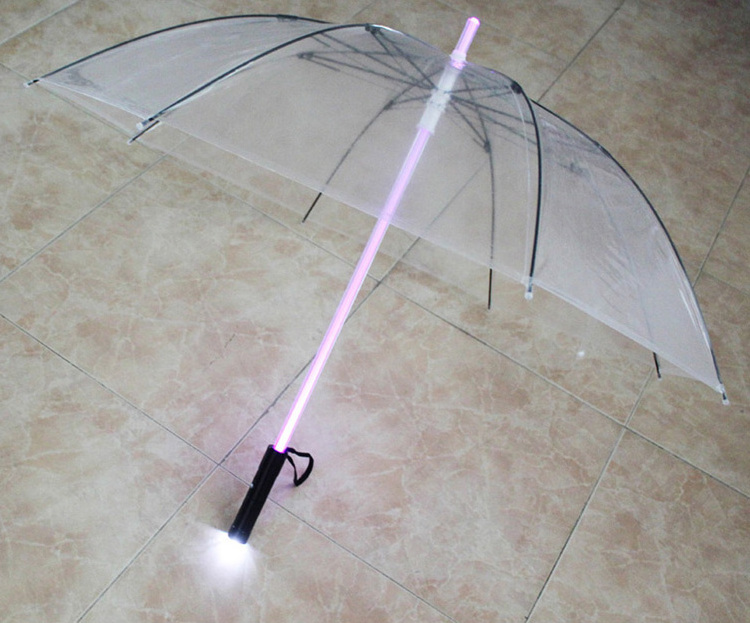 Blade Runner Light Led Flash Clear Led Umbrella With Torch