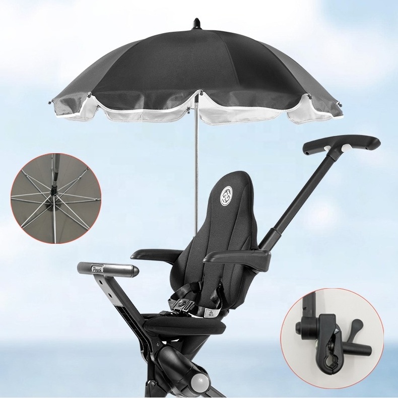 2021 Adjustable Baby Stroller Umbrellas for Sun and Rain umbrellas