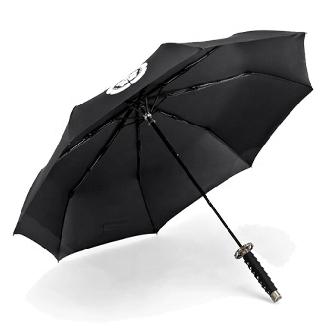 Samurai Sword Katana Umbrella Japan Polyester CLASSIC Giveaways Umbrella with Logo Japanese Umbrella Black Coated Metal Frame