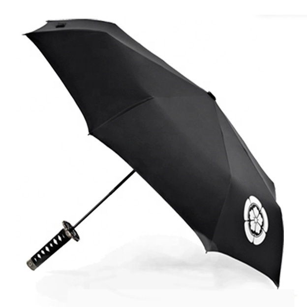 Samurai Sword Katana Umbrella Japan Polyester CLASSIC Giveaways Umbrella with Logo Japanese Umbrella Black Coated Metal Frame