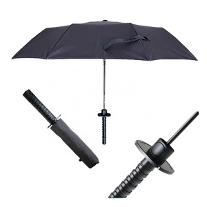 Samurai Sword Katana Umbrella Japan Polyester CLASSIC Giveaways Umbrella with Logo Japanese Umbrella Black Coated Metal Frame