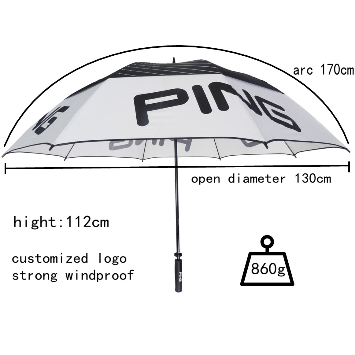 Umbrellas manufacturers customised  Golf Umbrella Promotional paraguas with umbrella custom logo