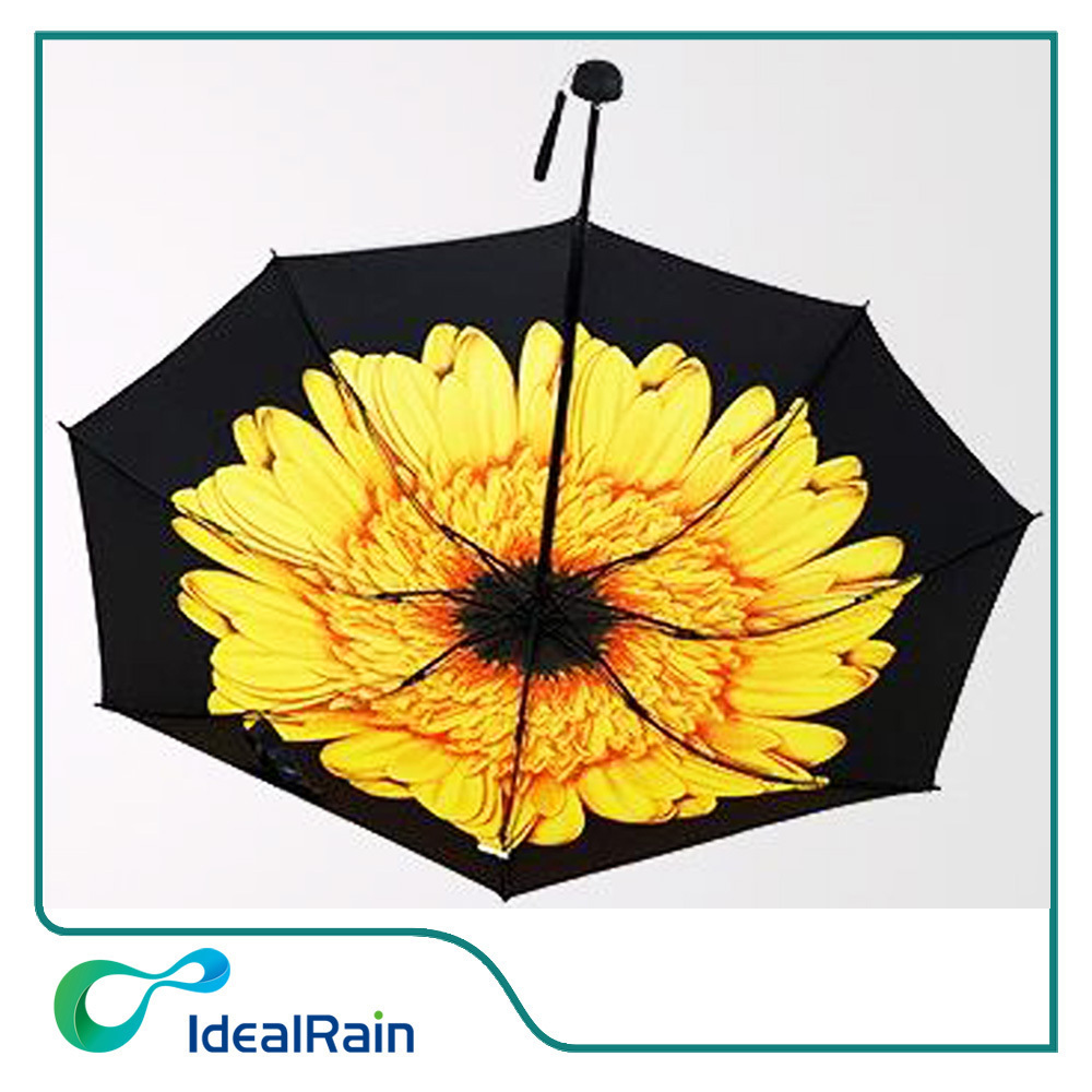 3 Fold Sunflower Printed Umbrella For Ladies Nice Gift Umbrella