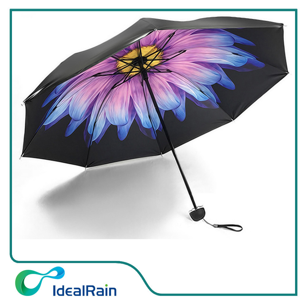 3 Fold Sunflower Printed Umbrella For Ladies Nice Gift Umbrella