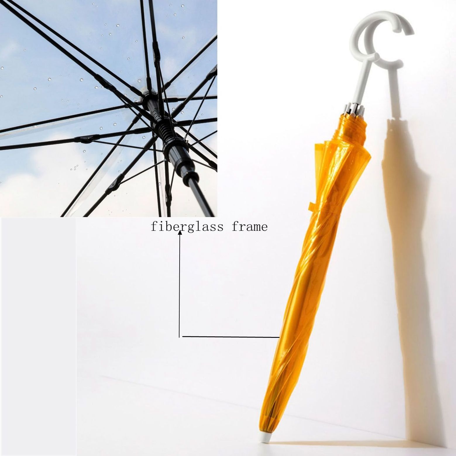 Hight  Quality Colorful Clear Poe Straight Umbrella   Custom Sun And Rain Umbrella