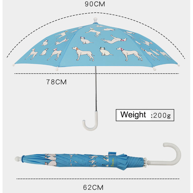 Manual Open Pongee Fabric Fiberglass Frame Color Change Print Car Design Kid Umbrella for boys