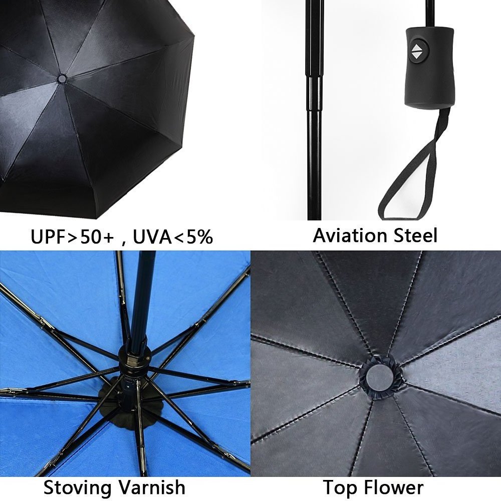 Compact Size Sun Protection Full Automatic Folding Umbrella