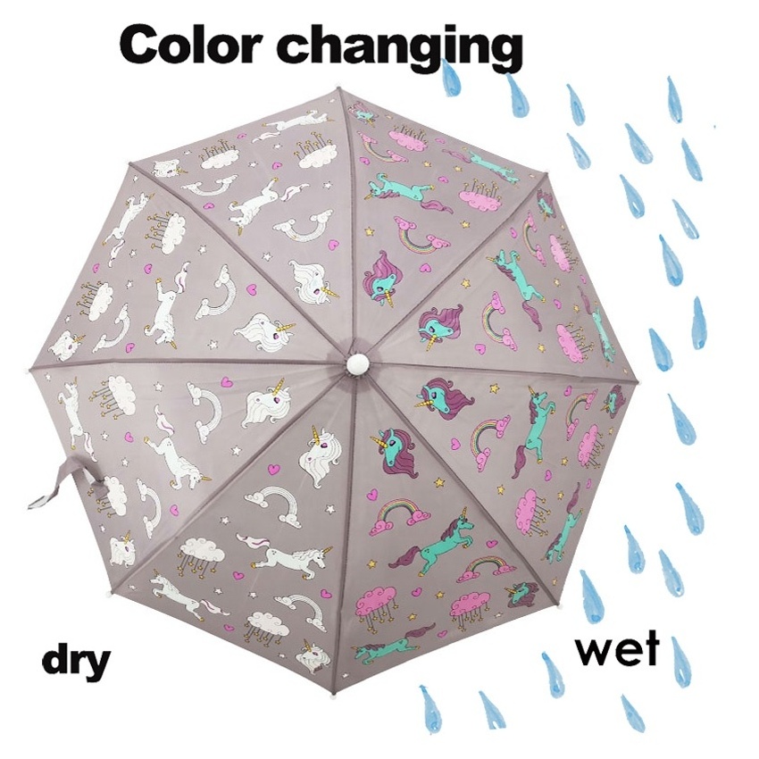 Manual Open Pongee Fabric Fiberglass Frame Color Change Print Car Design Kid Umbrella for boys