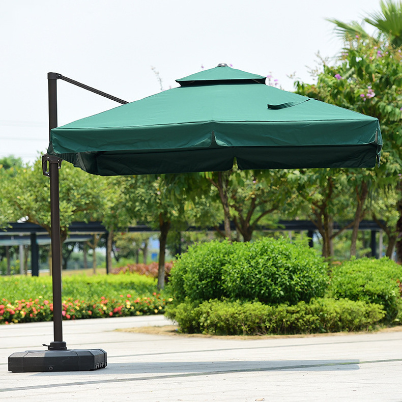 3.5x3.5 meter double vent square shape garden umbrella outdoor parasol commercial parasol patio umbrellas