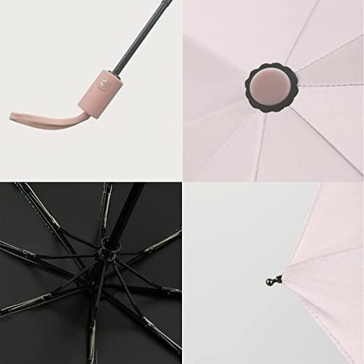 2023 Hot Selling Black UV Coated Pongee Fabric Fully Automatic Sun-protection Waterproof 3 Folding Umbrella