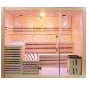 Factory Direct Selling Hot Canada Hemlock 6-8 Person Indoor Multi-person Steam Sauna