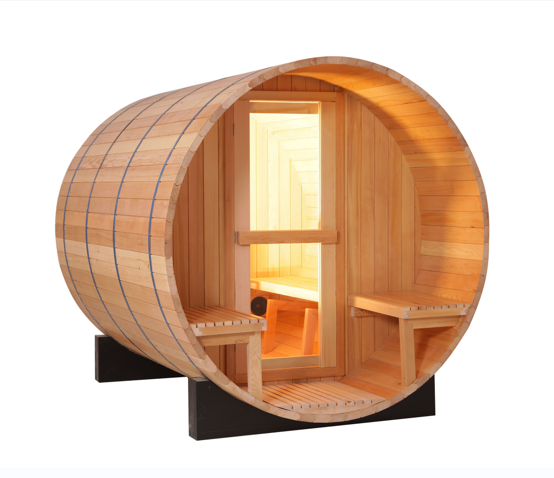 outdoor sauna house 4-8 person outdoor red cedar wood barrel sauna with wood fired sauna outdoor wit