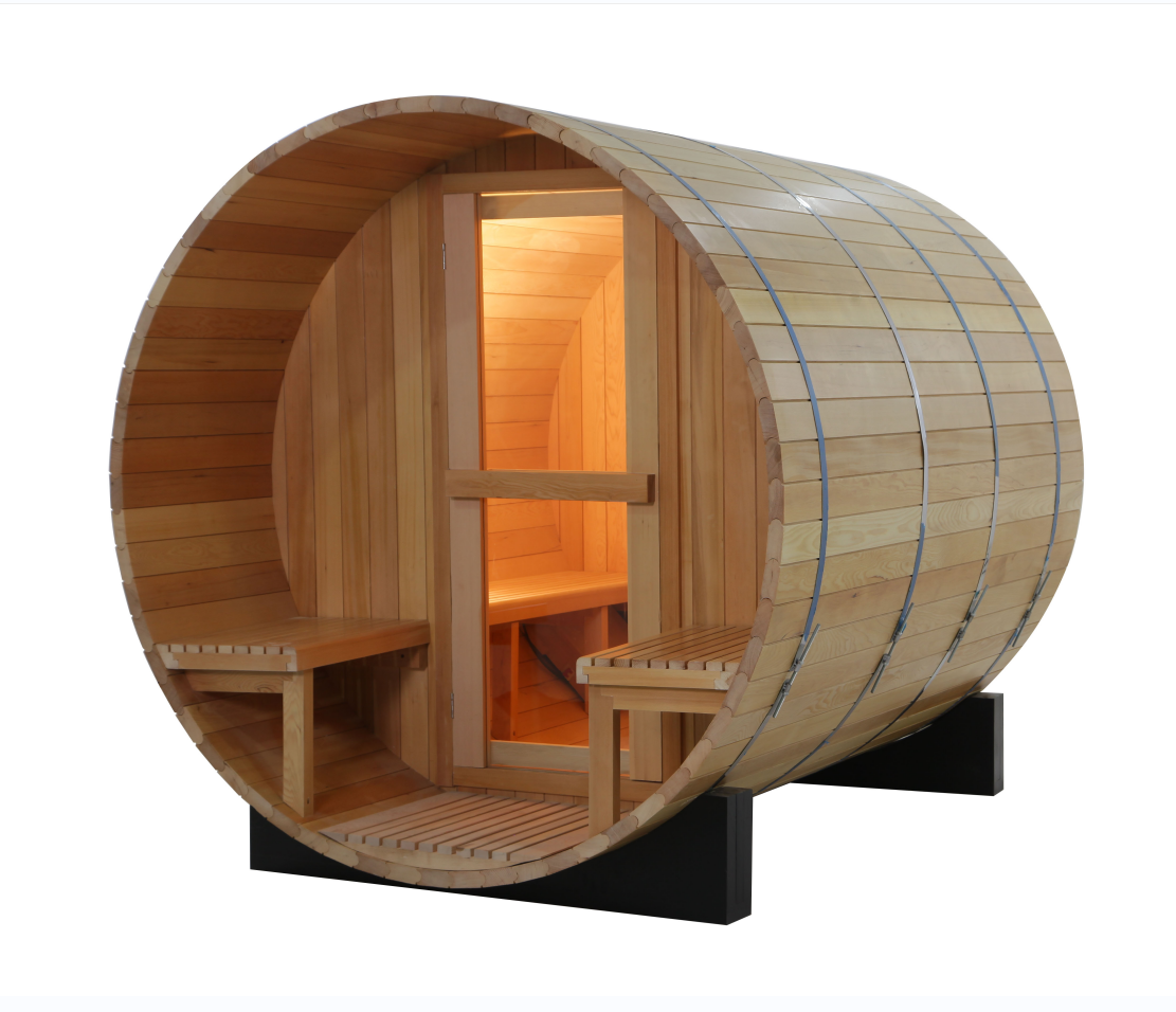 outdoor sauna house 4-8 person outdoor red cedar wood barrel sauna with wood fired sauna outdoor wit